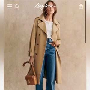 Sezane Scott Trench in Camel